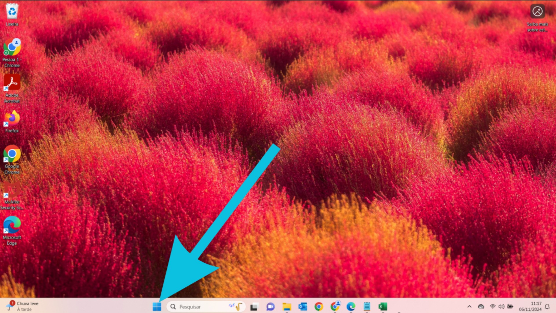 Clique no botão Windows do seu computador
