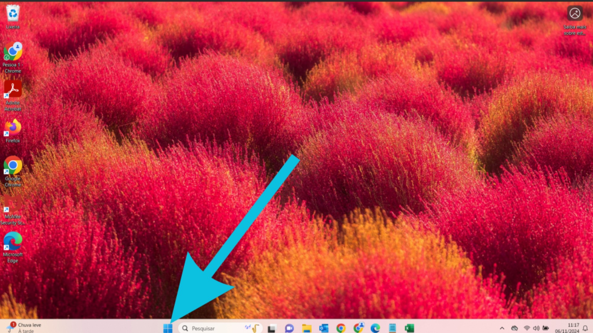 Botão Windows no computador