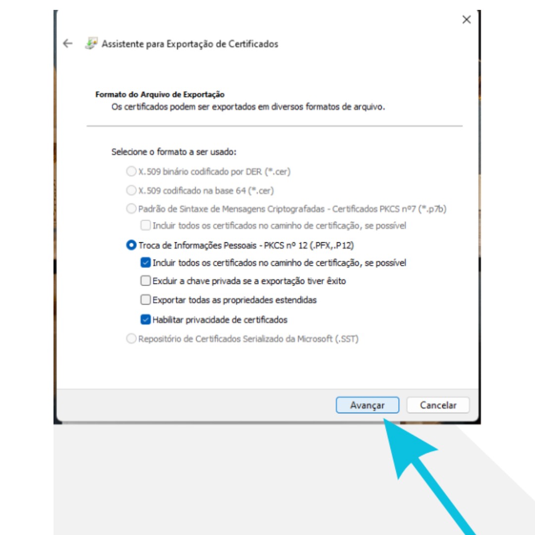 Configurações do formato de arquivo